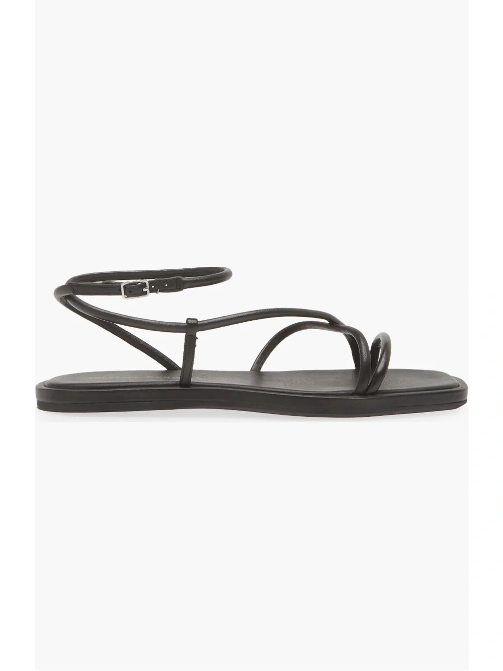 Loeffler Randall Noor Black Leather Ankle Strap Sandals New!
